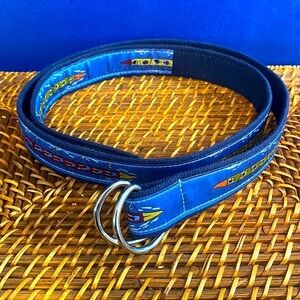 NWOT Men’s Belted Cow Company Multi Color D-Ring Rowing Theme Belt Size XL